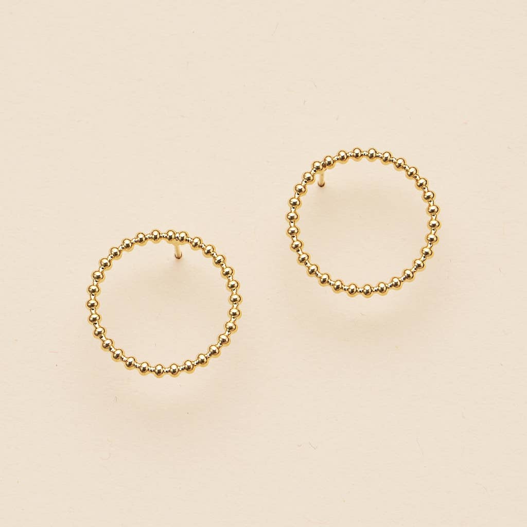 Piper Round Beaded Stud Earrings