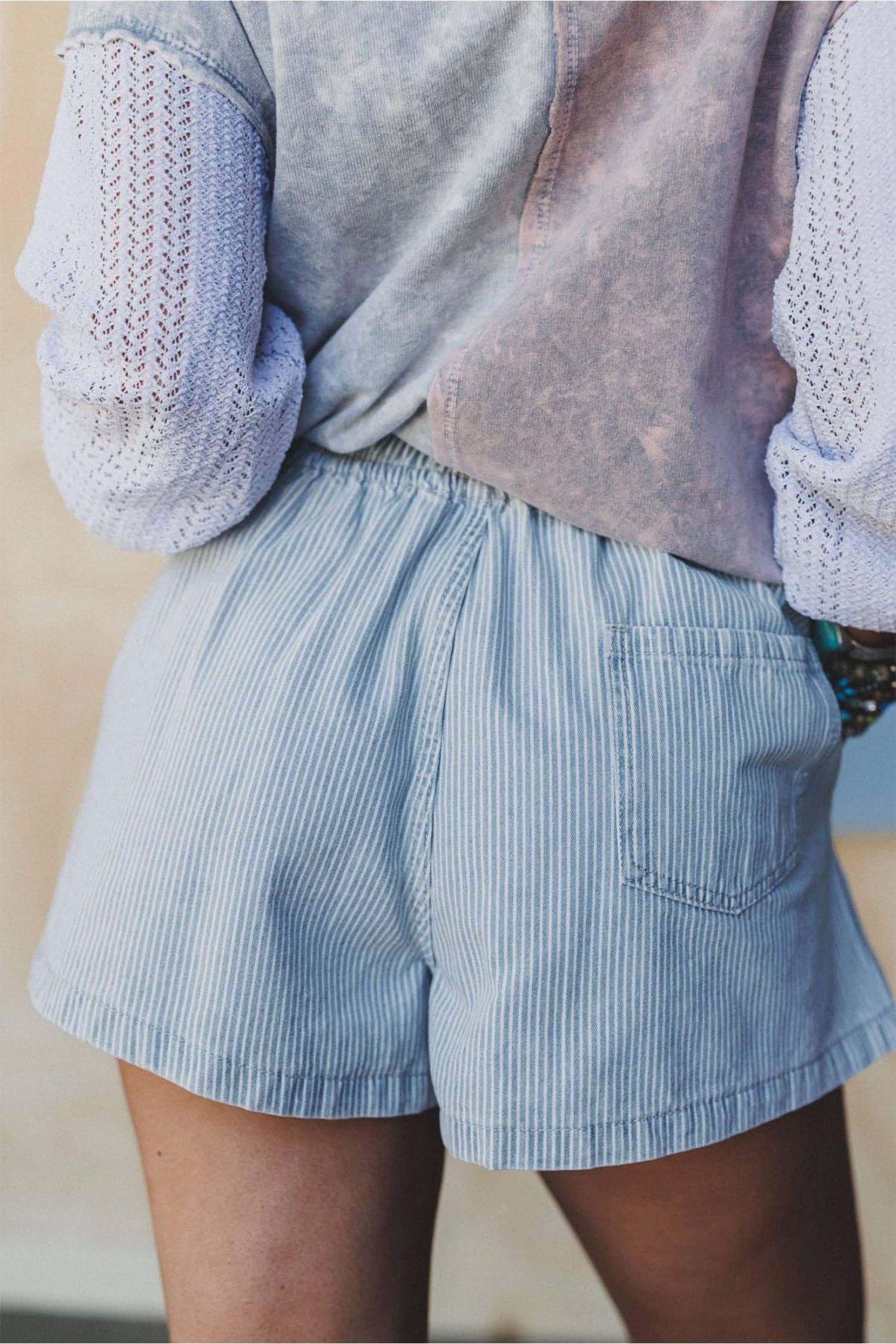 Vivie Drawstring Denim Shorts