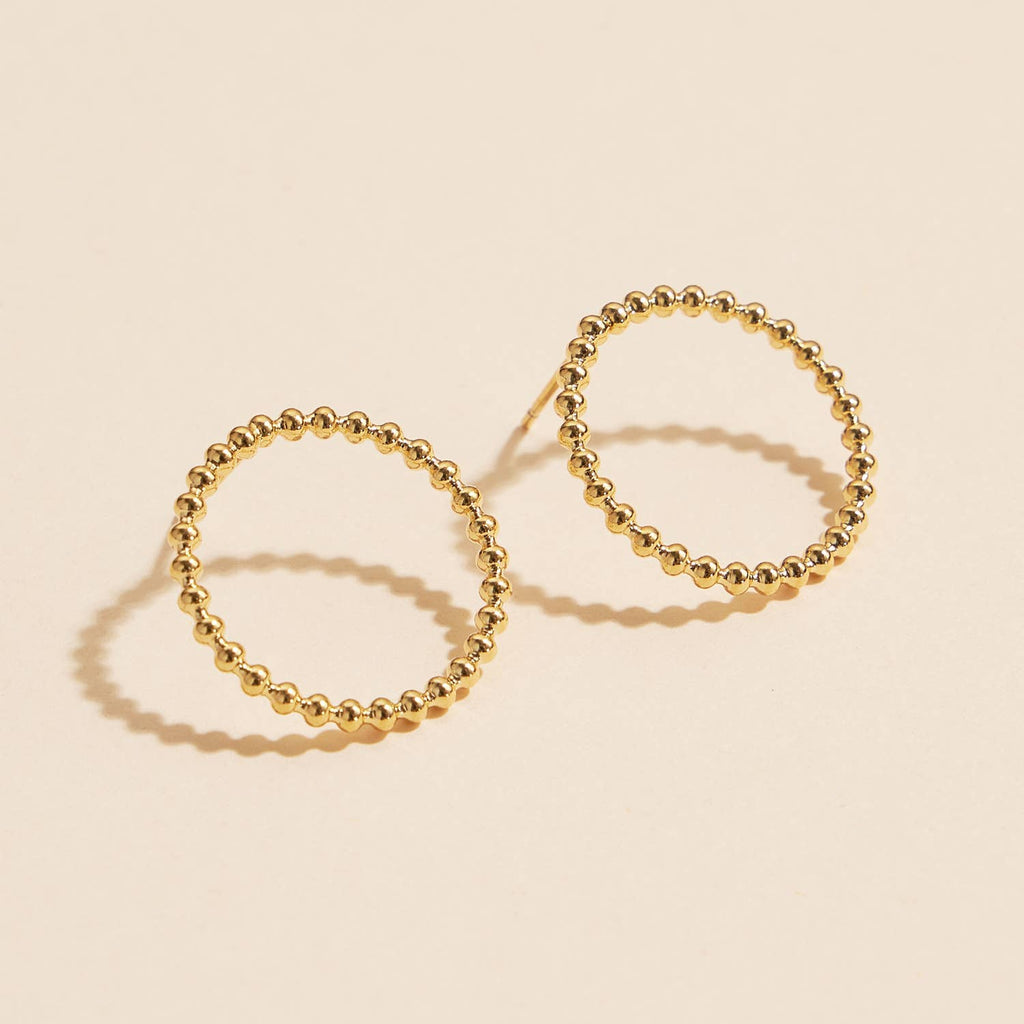 Piper Round Beaded Stud Earrings